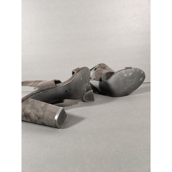 CHARLOTTE RUSSE Jackie Ankle Strap High Heel Sandal Womens 8 Black Faux Suede - Picture 7 of 8